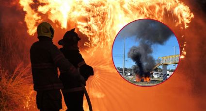 Alerta vial: Camioneta arde en llamas sobre la Pachuca-Actopan