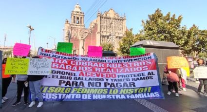 Tren Maya: trabajadores de la obra denuncian frente a Palacio Nacional falta de pagos