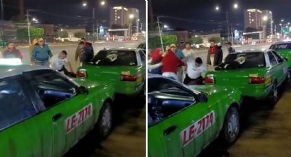 Taxistas protagonizan pelea a golpes afuera de la Feria