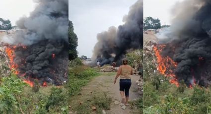 Incendio en basurero clandestino alerta a vecinos de Río Medio en Veracruz