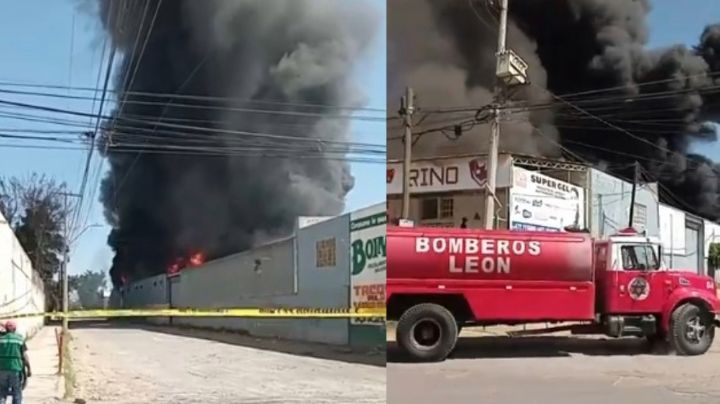 Se incendia bodega en el Barrio de San Miguel; hay cierres viales al sur de León | VIDEO