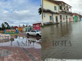 Tlacotalpan: sube de nivel el Papaloapan y amanecen calles encharcadas