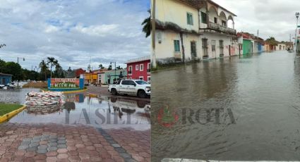 Tlacotalpan: sube de nivel el Papaloapan y amanecen calles encharcadas