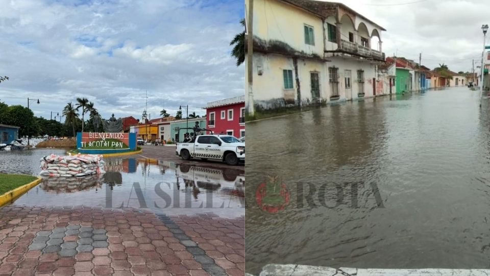 Tlacotalpan: sube de nivel el Papaloapan y amanecen calles encharcadas