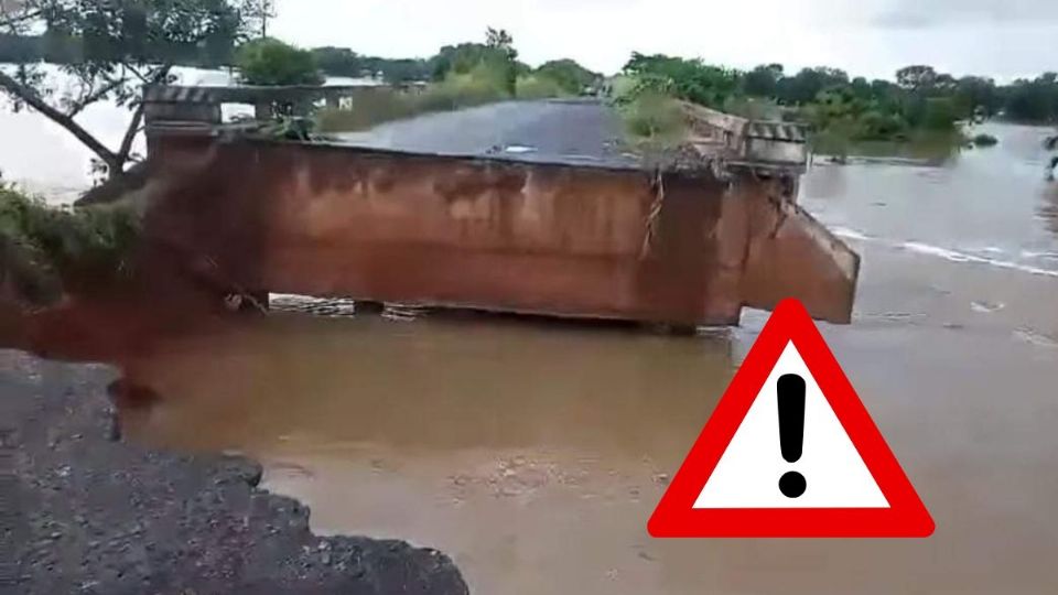 Sin paso en carretera Santiago Tuxtla - Isla; colapsa puente tras fuertes lluvias