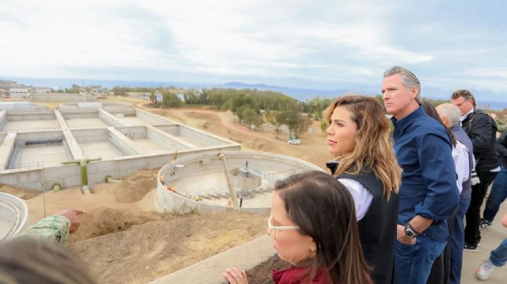 Supervisan Marina del Pilar y Gavin Newsom avance en planta tratadora de agua en San Antonio de los Buenos