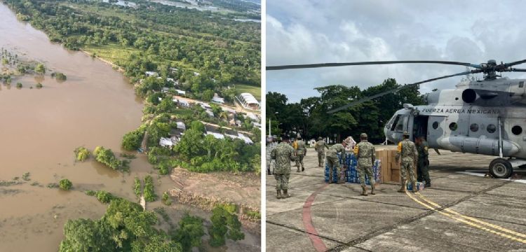 Establecen puente aéreo para apoyar a afectados por inundaciones