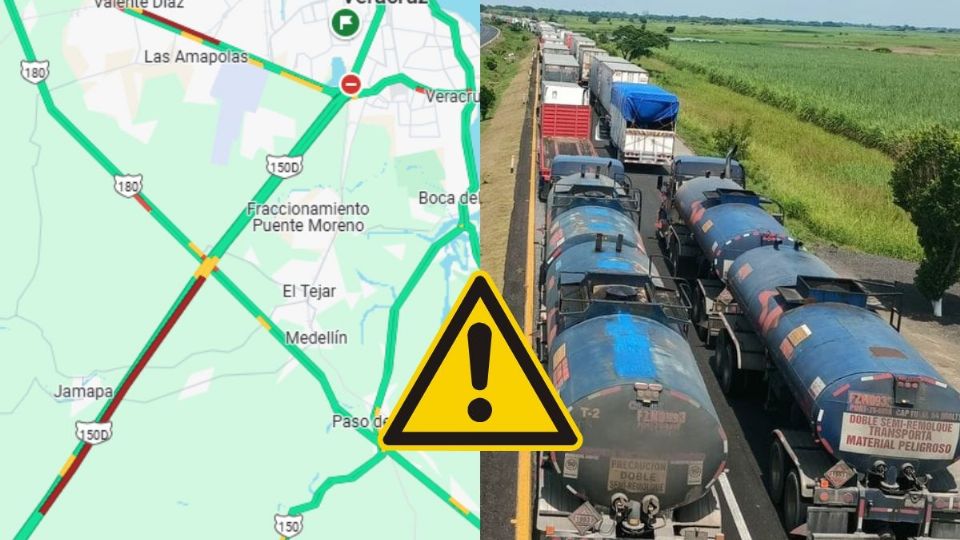 Caos en caseta de Paso del Toro: Amanece tráfico de 10 km hacia Veracruz