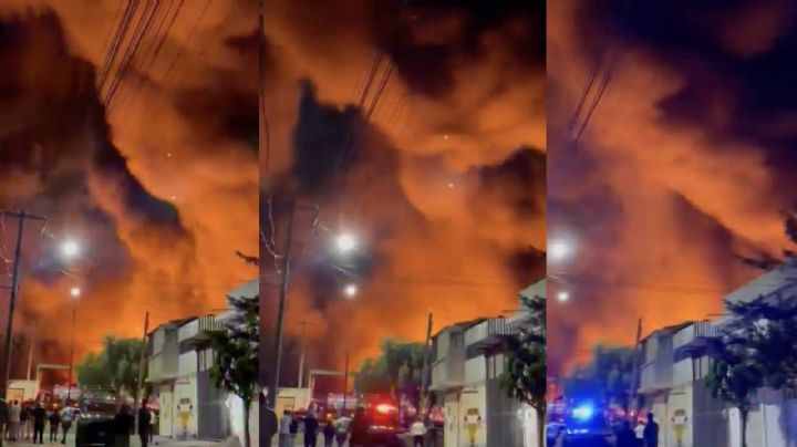 Cielo de fuego: se incendia recicladora en Ribera de la Presa | VIDEO