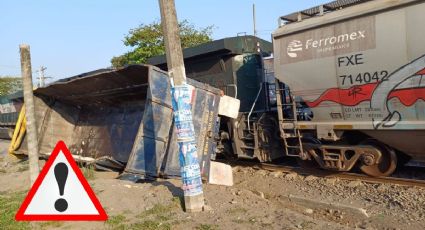 Tren se lleva tráiler en el tramo Ciudad Industrial de carretera Veracruz - Xalapa