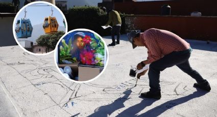 Artistas pintan murales en azoteas por donde pasa el Teleférico de Orizaba