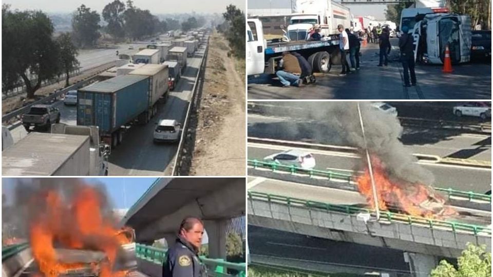 Incendios, choques y volcaduras provocan caos vial en la México Querétaro