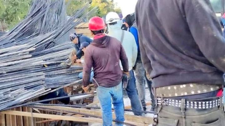 Colapsa estructura del Tren Maya; hay 2 lesionados