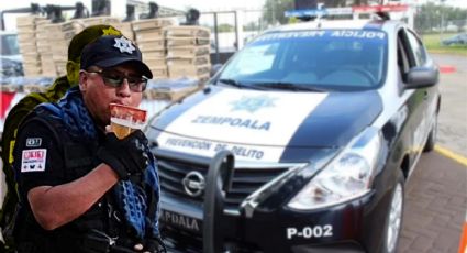 Captan a policía en Hidalgo tomando cerveza en horas laborales, lo "queman" en redes