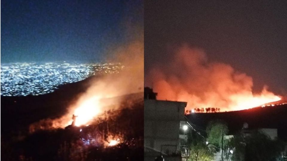 Un incendio forestal devasta esta noche la zona de reserva ecológica de la Sierra de Guadalupe