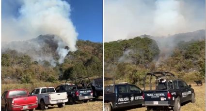 Fuertes vientos obligan a suspender combate de incendio forestal en Valle de Bravo