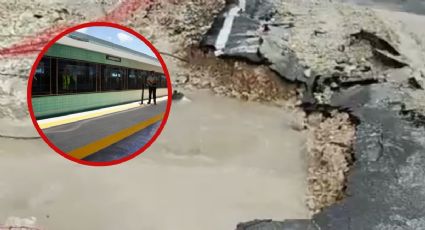 Tren Maya: ¡Lo que faltaba! trabajadores rompen tubería de agua y se desperdician litros | VIDEO