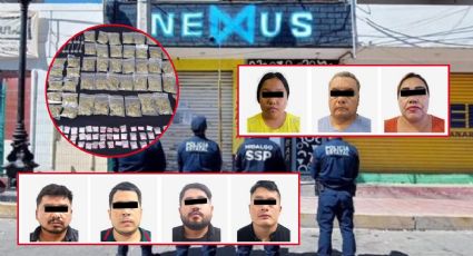 Desmantelan punto de droga en Mixquiahuala: 7 detenidos y más de 3,000 dosis decomisadas
