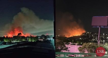 Se reaviva incendio en vaso regulador de Edomex: así se ve el fuego desde el Valle de México