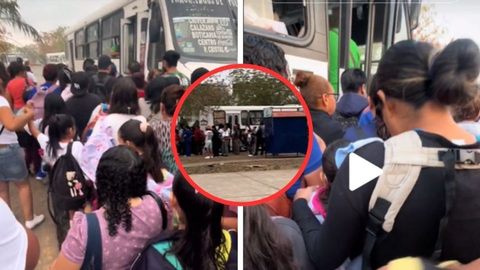 Video Se hace viral multitud de pasajeros subiendo a camión de Medellín