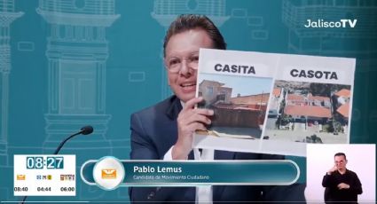 Debate Jalisco 2024: Pablo Lemus, de MC, exhibe mansión de la candidata de Morena