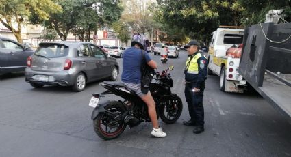 Realizan operativo contra motociclistas que no respetan el reglamento de tránsito en Coyoacán
