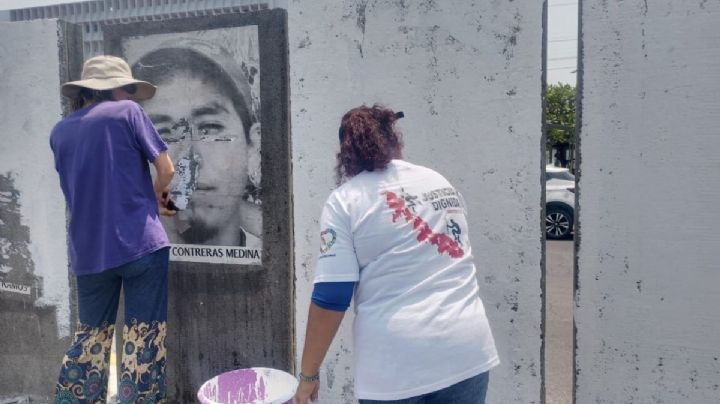 Rostros de desaparecidos en avenida Cuauhtémoc de Veracruz ¿Quién los pinta?