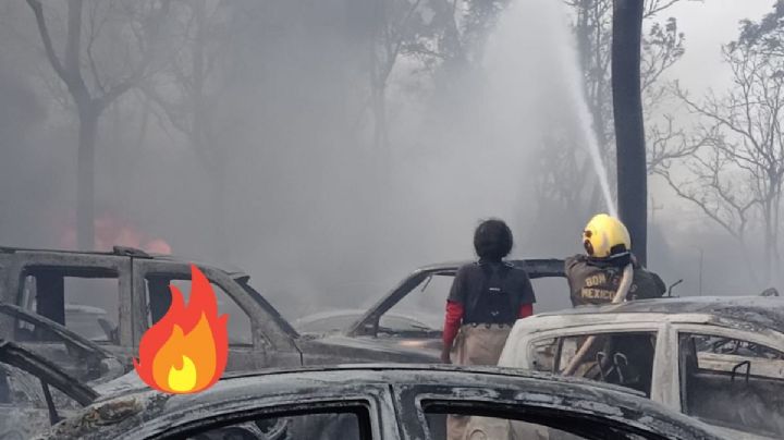 Incendio calcina más de 300 autos en corralón de Rinconada