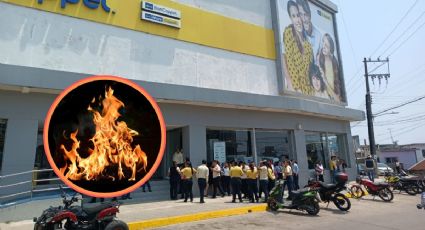 Desalojan clientes y empleados de Coppel por incendio en el sur de Veracruz