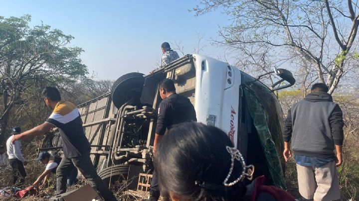 Carreterazo deja tragedia en Puebla: Autobús turístico vuelca, deja 3 muertos; entre ellos 2 niños