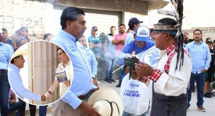 Reciben con limpia a Roberto García, candidato a alcaldía de Purísima, en su visita a comunidades