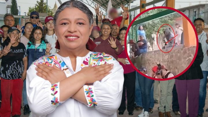 Lanzan botella de vidrio contra candidata de Morena en Apan; un detenido