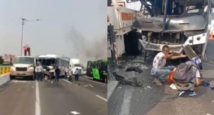 Accidente México-Pachuca: Autobús choca contra grúa; reportan 4 heridos y un muerto