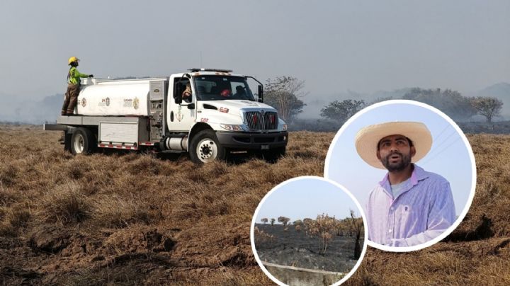 El fuego nos dejó sin nada a los campesinos, Jonny narra infierno con incendios en Alvarado