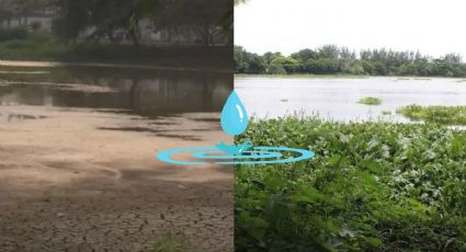 Por sequía, ciudadano compra dos pipas de agua para vertirlas en la Laguna de Lagartos en Veracruz