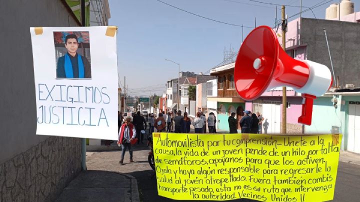 Bloquean vecinos bulevar Minero tras atropellamiento de joven; exigen reparar semáforos