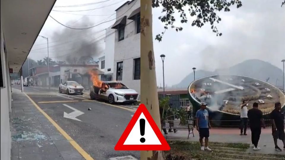 VIDEO En Ixtac, pobladores queman vehículo y rompen cristales tras desalojo