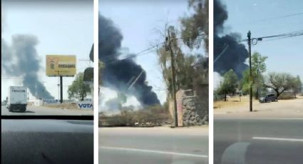 ¡Cuidado automovilistas! Intenso incendio a unos metros de bulevar Aeropuerto | VIDEO