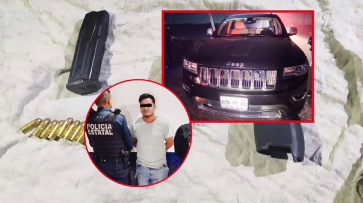 Aseguran a hombre armado abordo de camioneta Jeep en Tizayuca