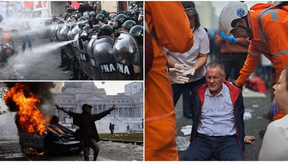 Disturbios y violencia en Argentina por discusión de Ley Bases