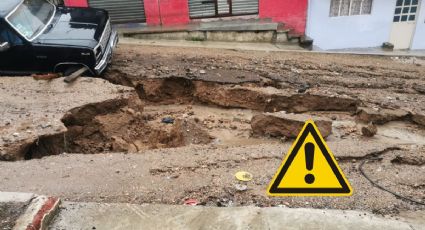 Tormenta Alberto provocó socavón en Xalapa; temen que se vuelva a abrir en próximas lluvias