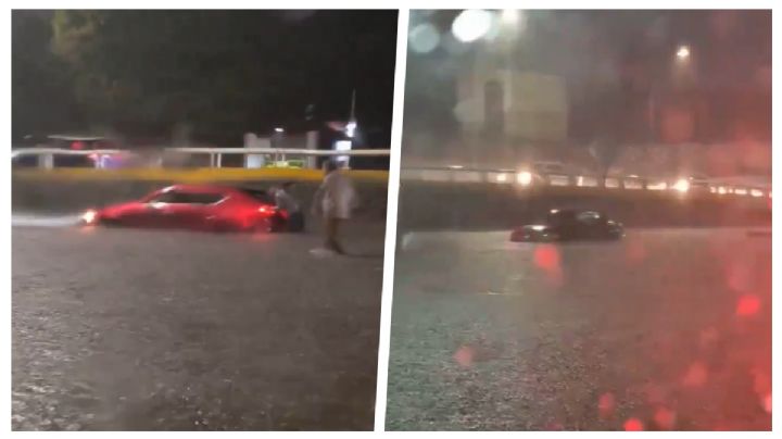 Fuertes lluvias dejan bajo el agua a vehículos en Querétaro