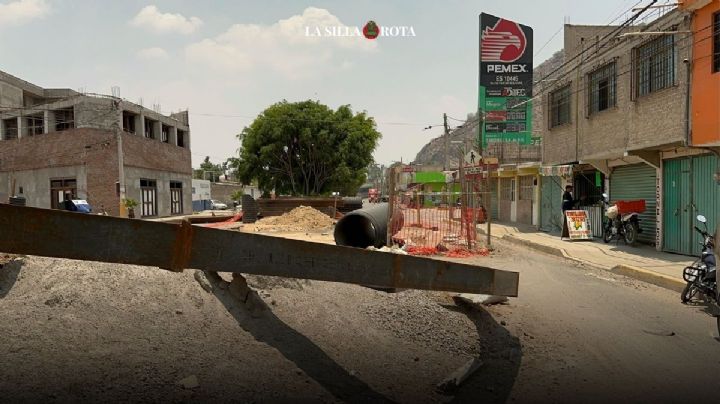 Colector en Chalco, la obra que aliviaría inundaciones y que lleva un año en el olvido