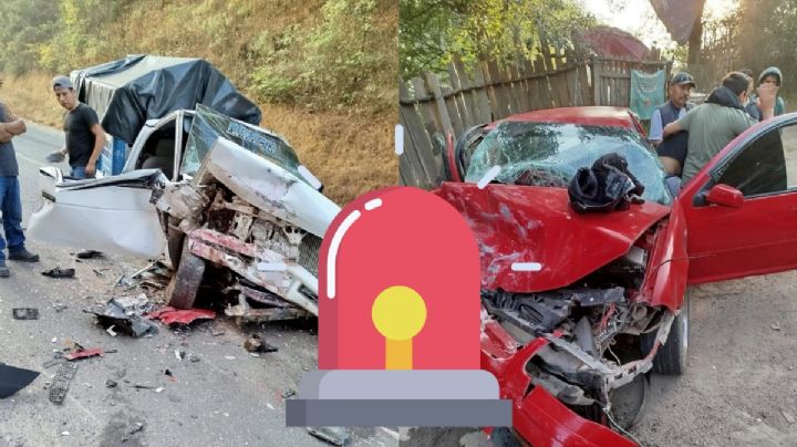 Accidente en la México-Tuxpan deja autos destrozados y 2 lesionados