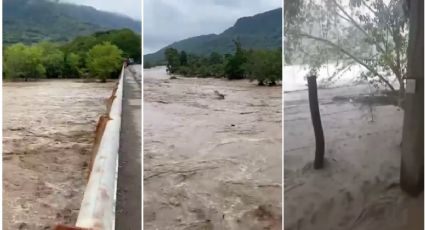 Tensión en Atlapexco: río se desborda en algunas partes; así luce de lleno | VIDEO