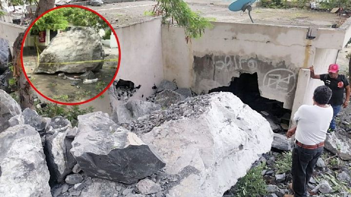Cerro Topochico: Deslave de piedras tumban casa en Monterrey | VIDEO