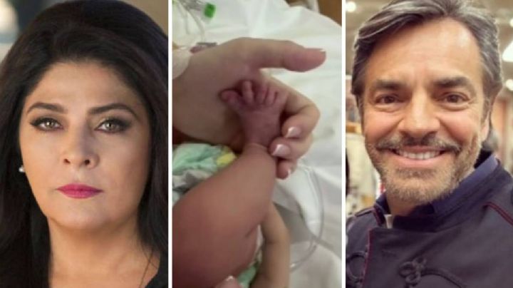 Eugenio Derbez y Victoria Ruffo se reencuentran y se abrazan en el nacimiento de su nieta Tessa