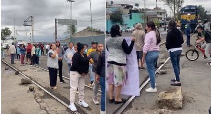 Caos en Nezahualcóyotl: Vecinos de Ciudad Lago bloquean paso del tren