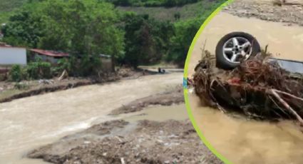 Lluvias en Hidalgo: corriente del río arrastra camioneta con su conductor adentro
