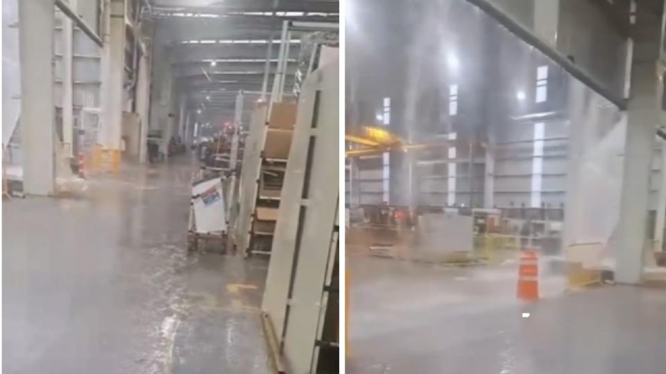 Causa la lluvia destrozos en la empresa Mabe, en Celaya.